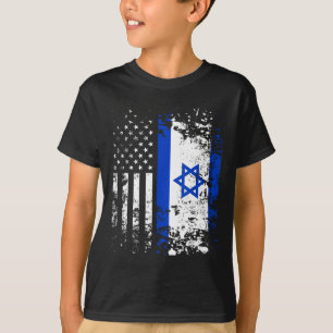 Camiseta Orgullosa Bandera Israelí De Ee.Uu. Orgullo Patrió
