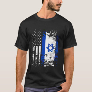 Camiseta Orgullosa bandera israelí de EE.UU. Orgullo patrió