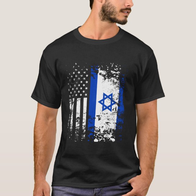 Camiseta Orgullosa bandera israelí de EE.UU. Orgullo patrió (Anverso)