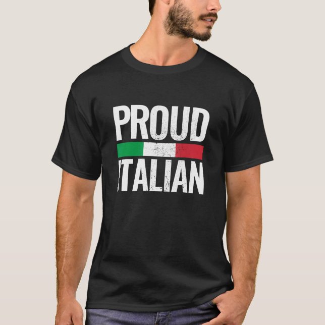 Camiseta Orgullosa bandera italiana italiana de Italia vint (Anverso)