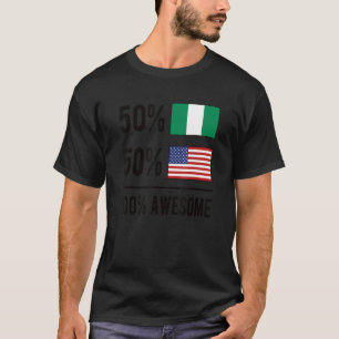 Camiseta Orgullosa Bandera Nigeriana Estadounidense Nigeria