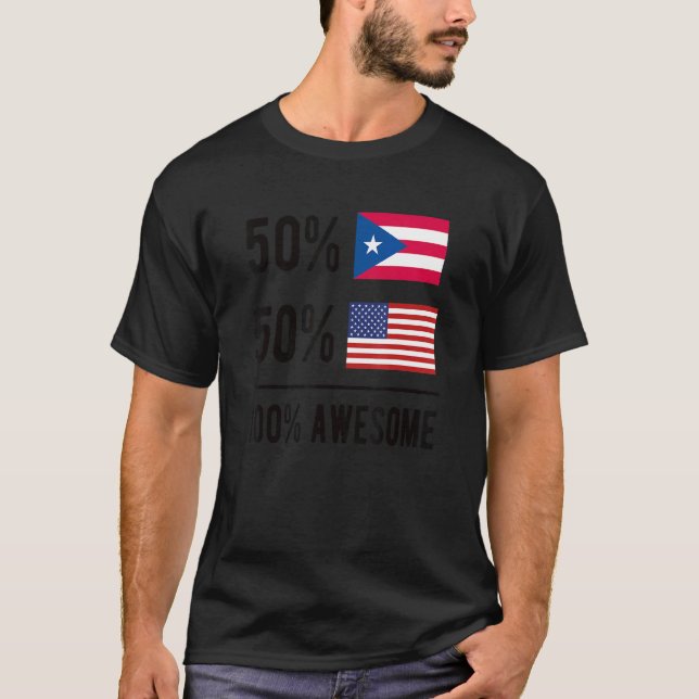 Camiseta Orgullosa Bandera Norteamericana Puerto Rico (Anverso)
