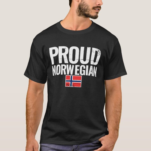 Camiseta Orgullosa bandera noruega Noruega (Anverso)