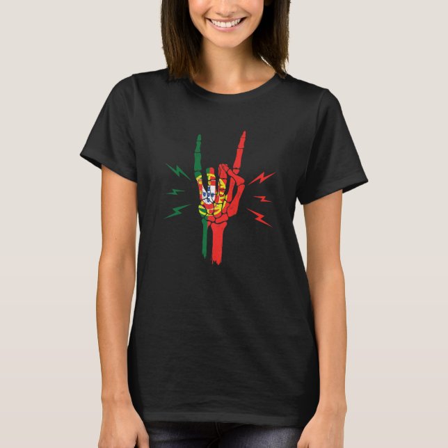 Camiseta Orgullosa bandera portuguesa retro de Portugal (Anverso)
