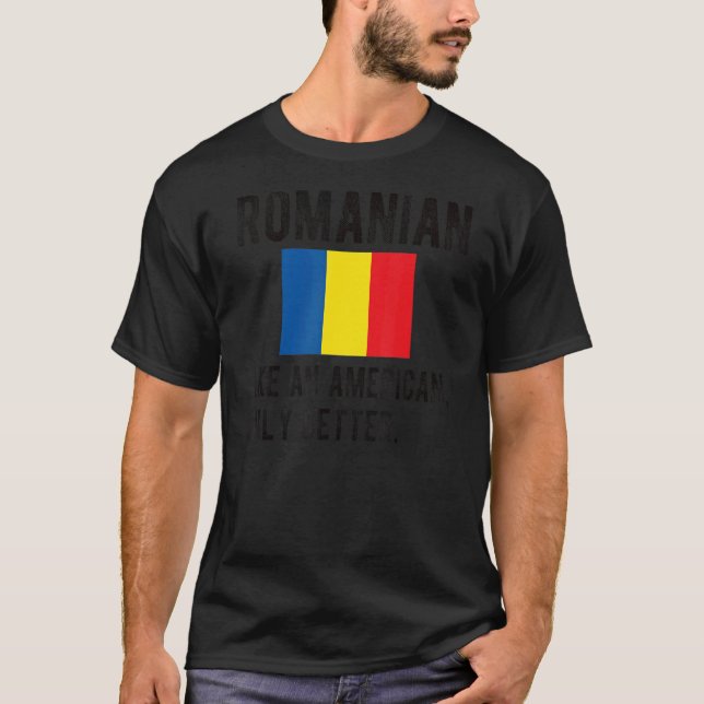 Camiseta Orgullosa bandera rumana Rumania nace de raíces ru (Anverso)