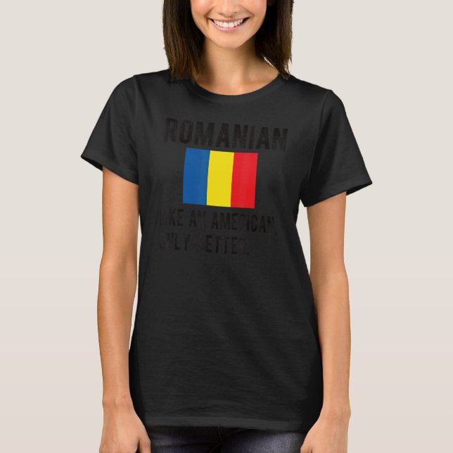 Camiseta Orgullosa bandera rumana Rumania nace de raíces ru (Anverso)