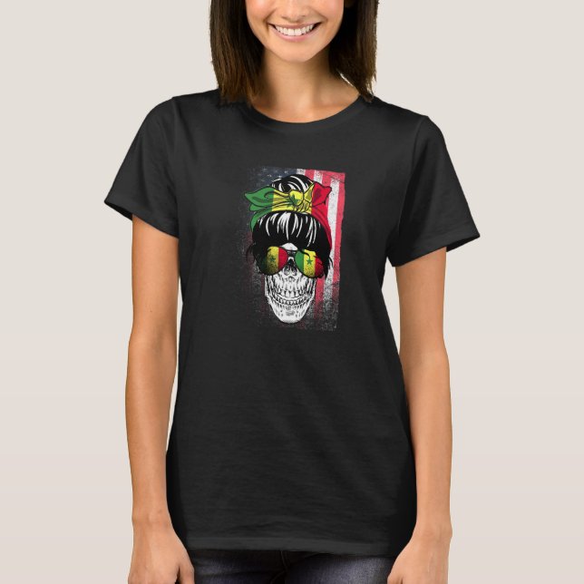 Camiseta Orgullosa bandera senegalesa senegalesa norteameri (Anverso)