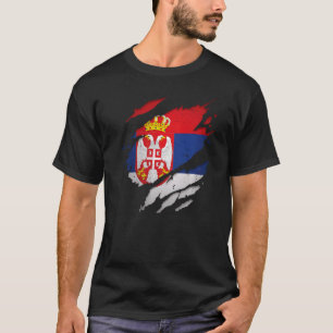 Camiseta Orgullosa bandera serbia destrozada por Serbia