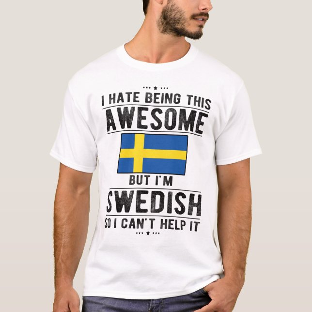 Camiseta Orgullosa bandera sueca patrimonio de Suecia raíce (Anverso)