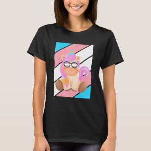 Camiseta Orgullosa bandera transgénero de unicornio lindo L