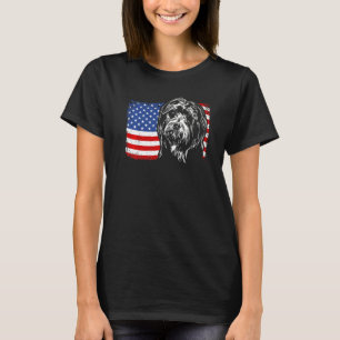 Camiseta Orgullosa barba Collie Bandera Estadounidense Perr
