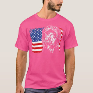 Camiseta Orgullosa barba Collie Bandera Estadounidense Perr