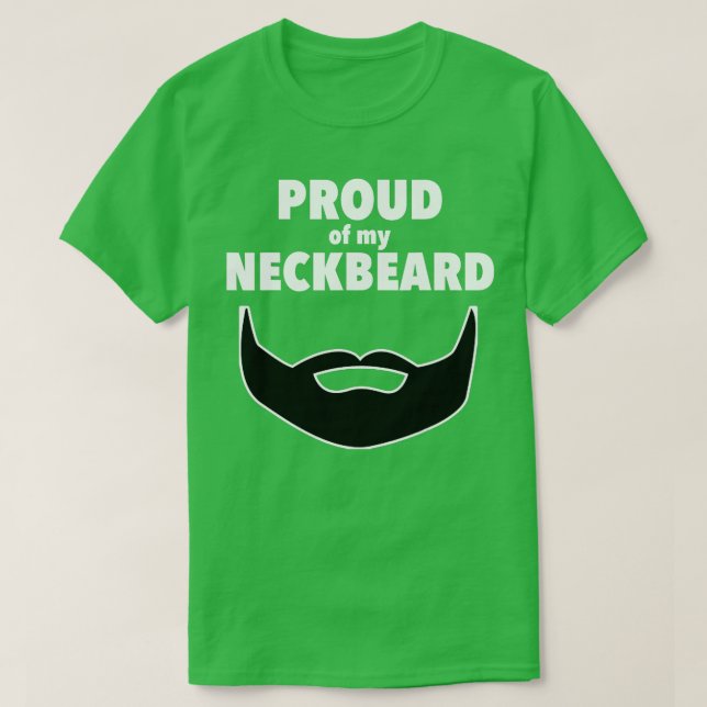 Camiseta Orgullosa barba de cuello de cuello (Diseño del anverso)
