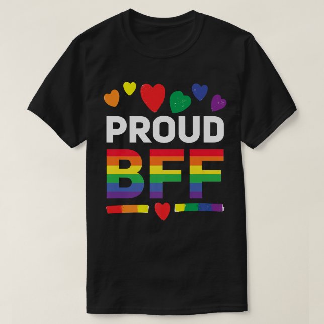 Camiseta Orgullosa BFF Lesbian Mejor Amigo (Diseño del anverso)