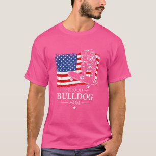 Camiseta Orgullosa Bulldog inglesa mamá bandera estadounide