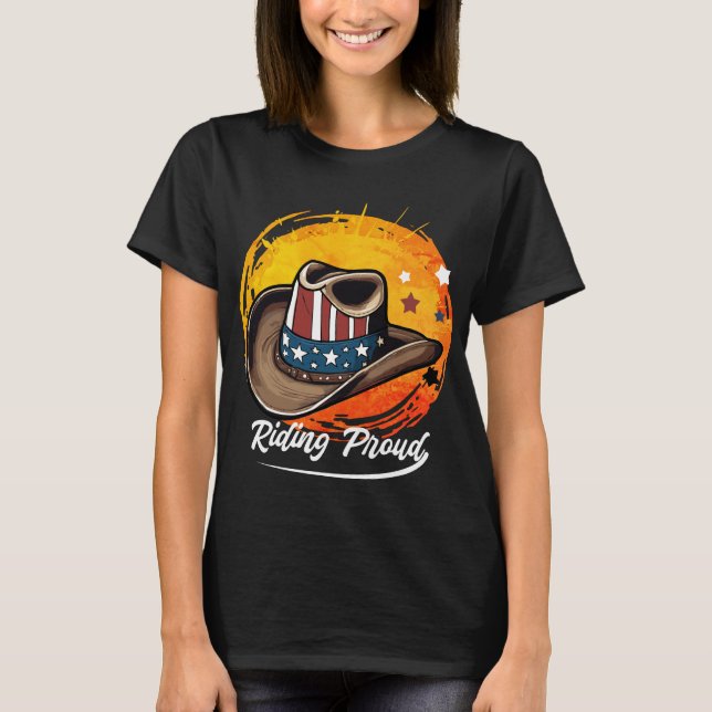 Camiseta Orgullosa Cabalgando Patriótica (Anverso)