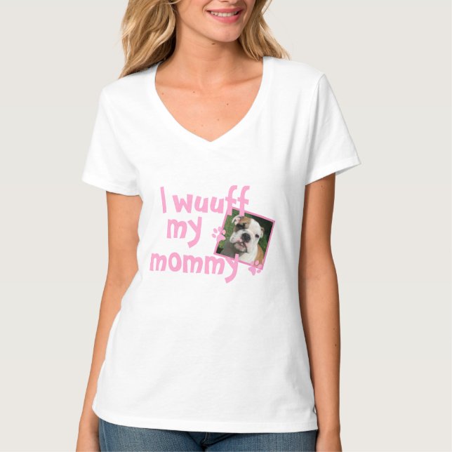 Camiseta Orgullosa cachorro a mamá con foto (Anverso)