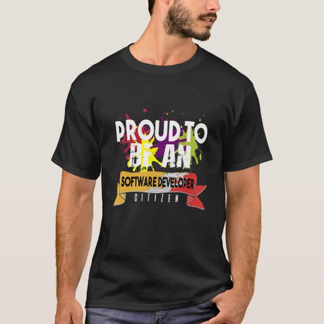 Camiseta Orgullosa carrera profesional de desarrollador de  (Anverso)