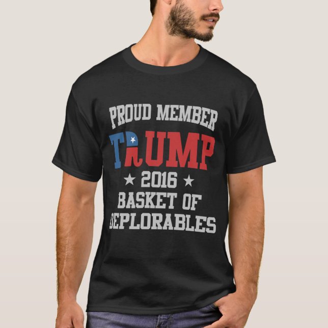 Camiseta orgullosa cesta de deplorables de trunp 2016 (Anverso)