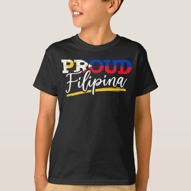 Camiseta Orgullosa Chica filipina de Orgullo Gay (Anverso)
