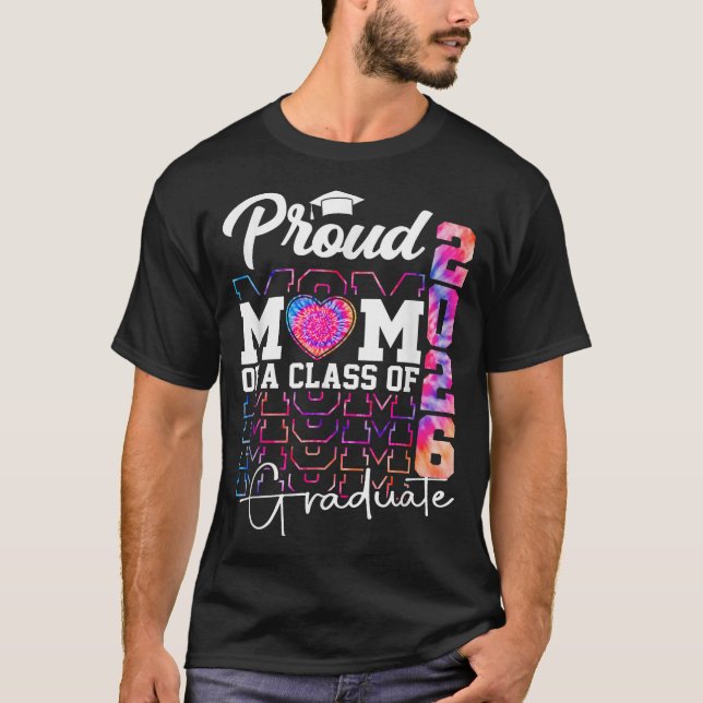 Camiseta Orgullosa Clase de Mamá de 2026 Graduada Senior 20 (Anverso)