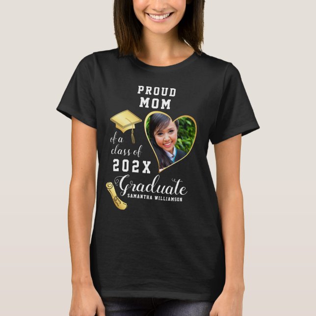 Camiseta Orgullosa clase de mamá de graduados de 2025 (Anverso)