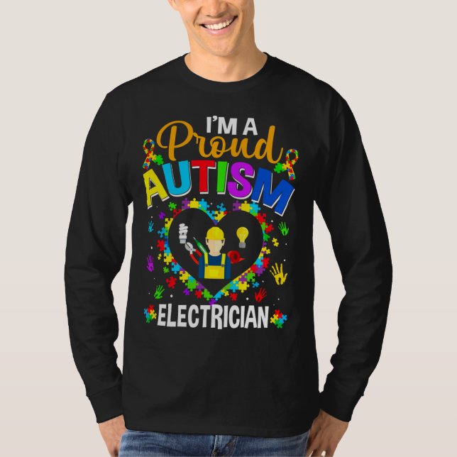 Camiseta Orgullosa conciencia de autismo eléctrico amor aut (Anverso)