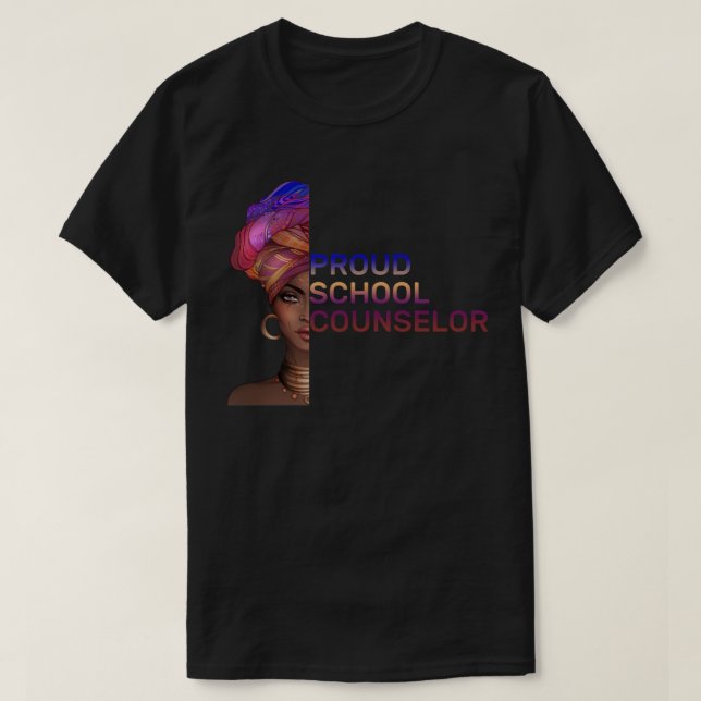 Camiseta Orgullosa consejera de escuela Mes de Historia Neg (Diseño del anverso)