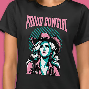 Camiseta Orgullosa Cowgirl Arte pop occidental gráfico esté