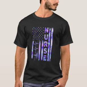 Camiseta orgullosa de enfermera con bandera de EE.