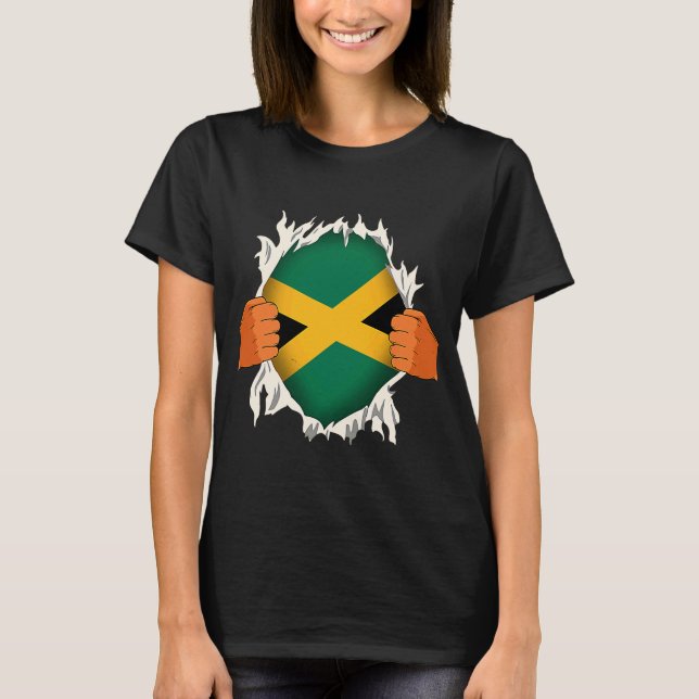 Camiseta Orgullosa de la herencia jamaiquina Bandera jamaiq (Anverso)