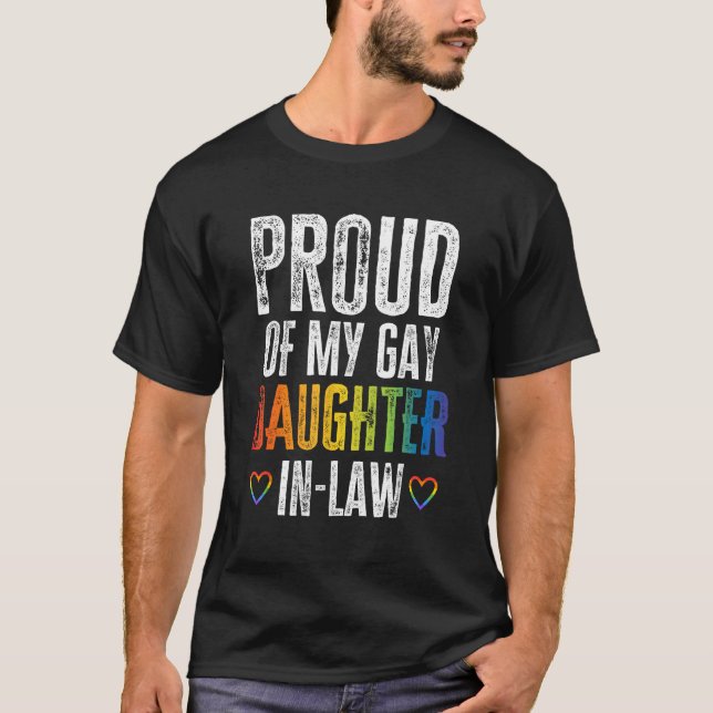 Camiseta Orgullosa de mi hija gay en la ley (Anverso)