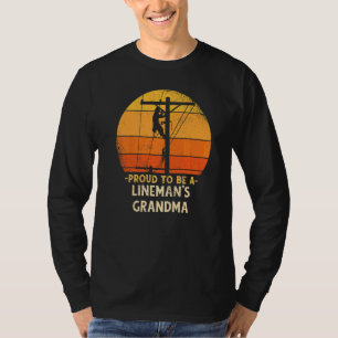 Camiseta Orgullosa de ser abuela de liniero Cable eléctrico