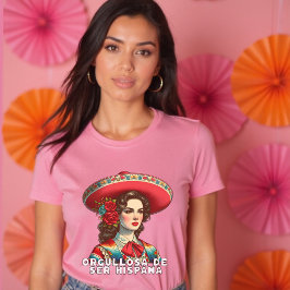 Camiseta Orgullosa de ser Hispana Herencia Hispana Española