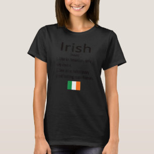 Camiseta Orgullosa definición irlandesa bandera irlandesa r