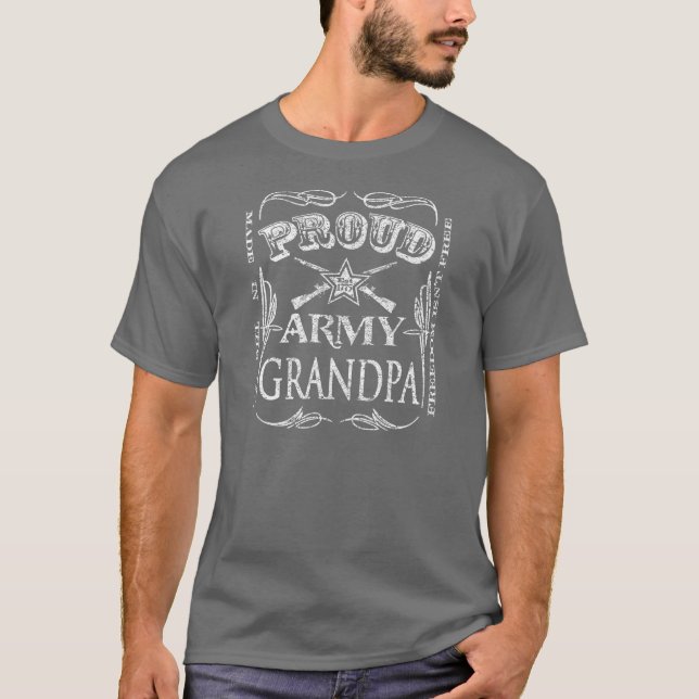 Camiseta orgullosa del abuelo del ejército (Anverso)