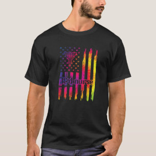 Camiseta Orgullosa enfermera de L&d bandera de EE. UU. Enfe