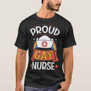 Camiseta Orgullosa Enfermera Gay Lindo Moderno Arcoíris LGB