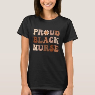 Camiseta Orgullosa enfermera negra Melanin Mujeres Mono de 