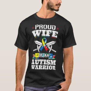 Camiseta Orgullosa Esposa De Un Guerrero Del Autismo Concie