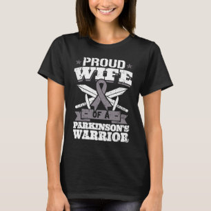 Camiseta Orgullosa esposa de un guerrero parkinés, concient