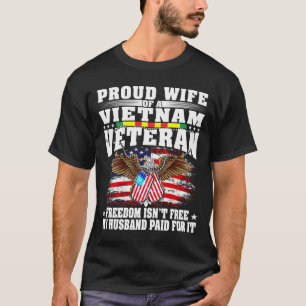 Camiseta Orgullosa esposa de un veterano diseño vietnamita