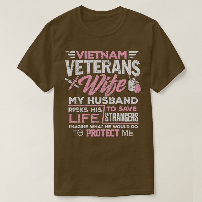Camiseta Orgullosa Esposa De Un Veterano Vietnamita (Diseño del anverso)