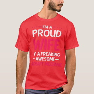 Camiseta Orgullosa Esposa Del Impresionante MECÁNICO AÉREO