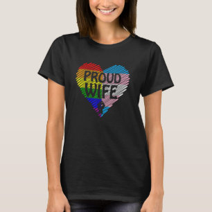 Camiseta Orgullosa Esposa Lgbt Con Arcoiris Y Bandera Trans