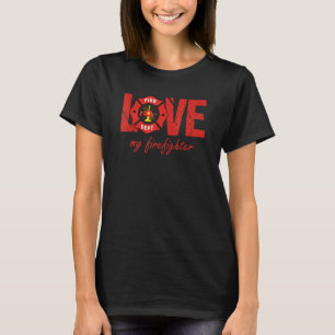Camiseta Orgullosa Esposa Novia Bombero Lucha contra Incend