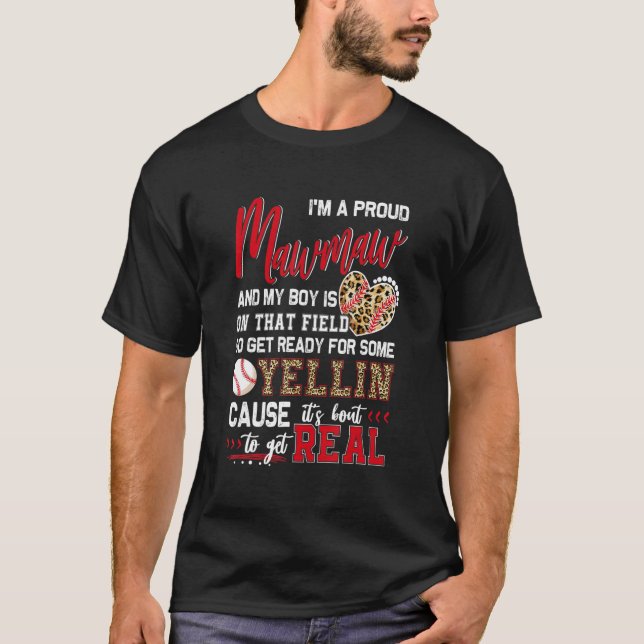 Camiseta Orgullosa familia de béisbol Mawmaw (Anverso)