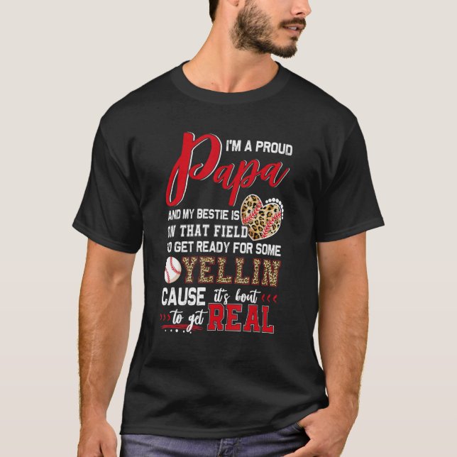 Camiseta Orgullosa familia de beisbol papá de béisbol (Anverso)