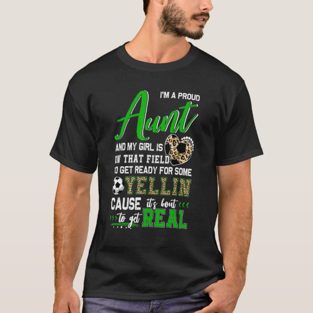 Camiseta Orgullosa familia de fútbol de la tía Soccer (Anverso)
