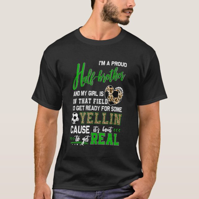 Camiseta Orgullosa familia de fútbol de medio hermano (Anverso)
